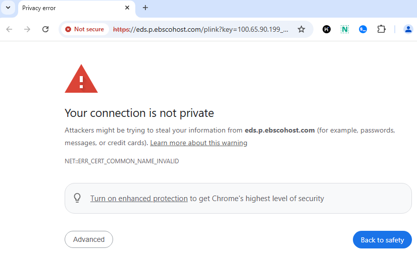 Discover Issue: Your connection is not private